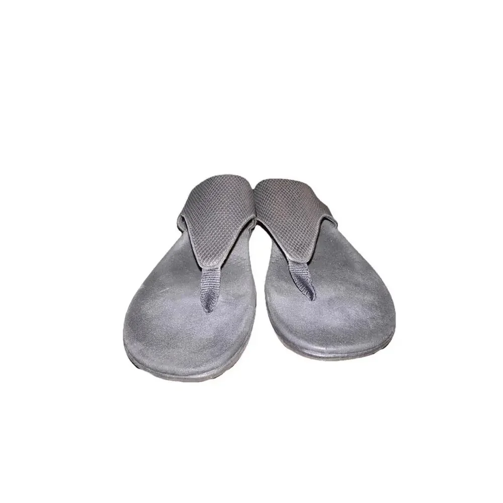 Clarks‎ Women's 8 Brio Vibe Cloudsteppers Black Snake Texture Thong Sandal
